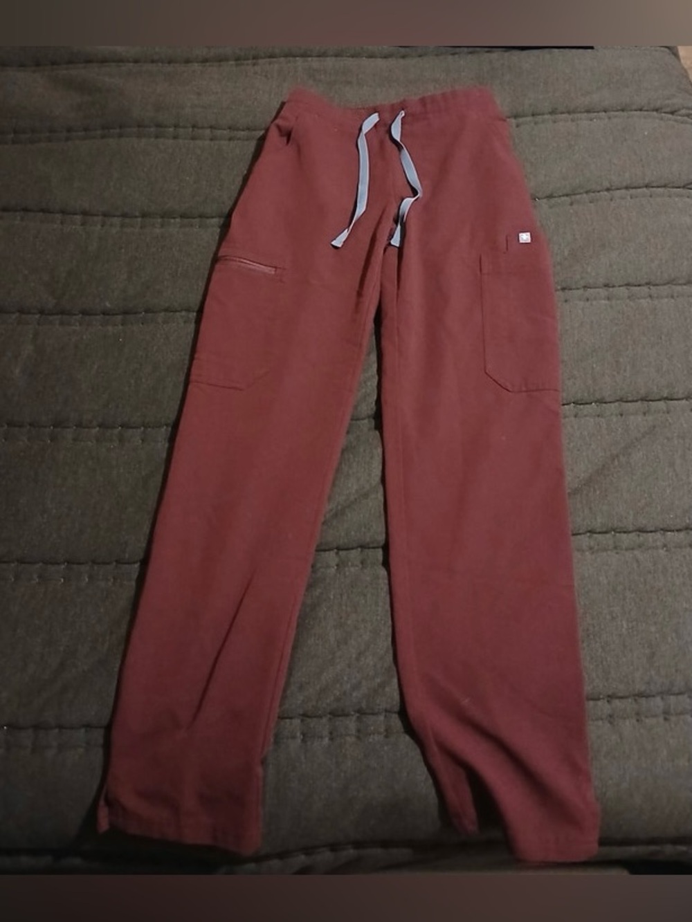 Figs Scrub Burgundy Yola Womens Pants XXS Petite